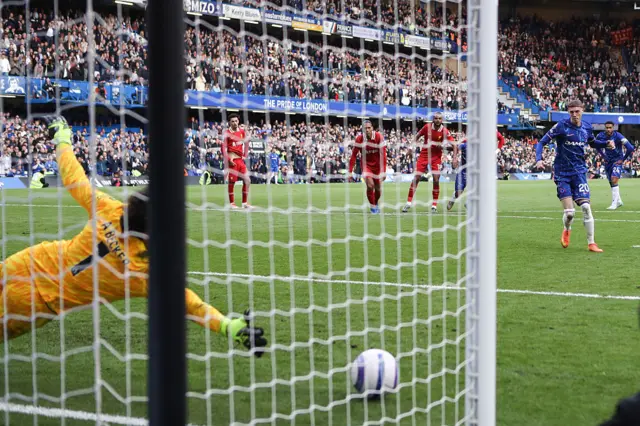 Cole Palmer scores against Liverpool