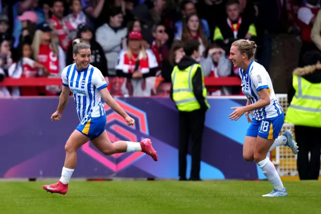 Jelena Cankovic of Brighton & Hove Albion celebrates her team's second goal