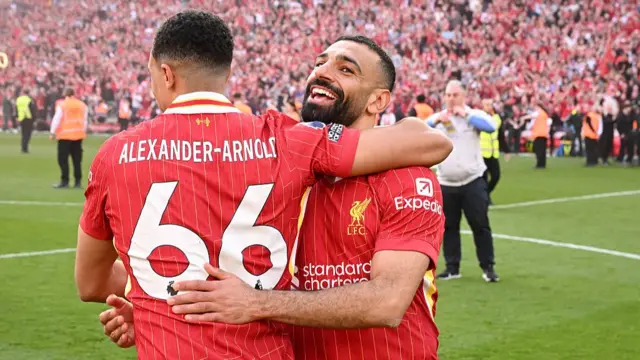 Trent Alexander-Arnold and Mohamed Salah