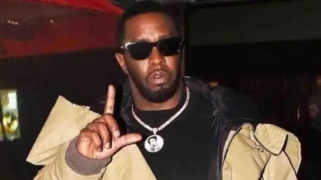 P Diddy is seen arriving at Global radio on November 8, 2023 in London,