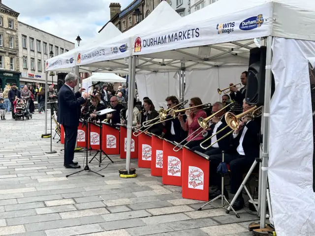 VE Day celebrations in Durham Market Place.