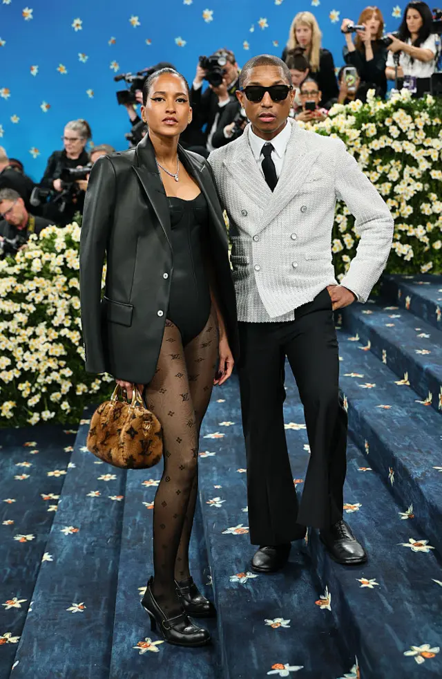 Pharrell Williams and Helen Lasichanh at The 2025 Met Gala.