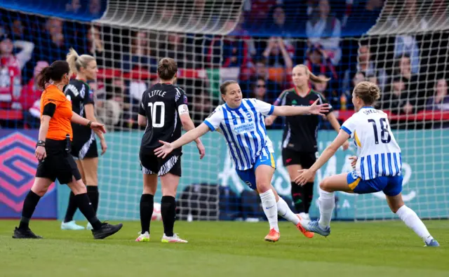 Brighton & Hove Albion's Fran Kirby scores their first goal