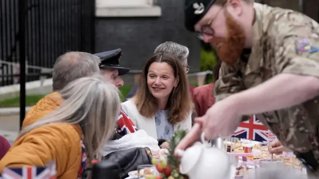 Prime Minister Sir Keir Starmer's wife Lady Victoria hosts a VE Day 80th Anniversary street party on Downing Street, central London. Picture date: Monday May 5, 2025