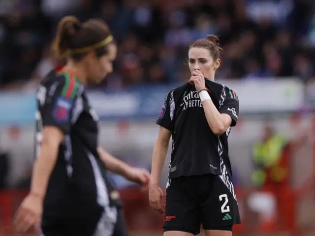 Arsenal's Emily Fox reacts