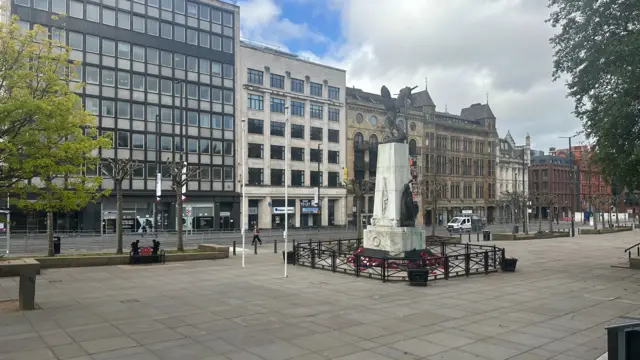 Picture of an empty space outside Leeds Art Gallery
