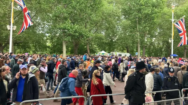 Crowds walking to Palace