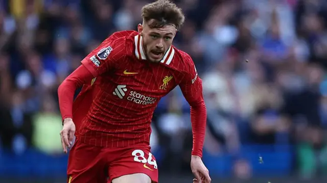 Conor Bradley playing for Liverpool