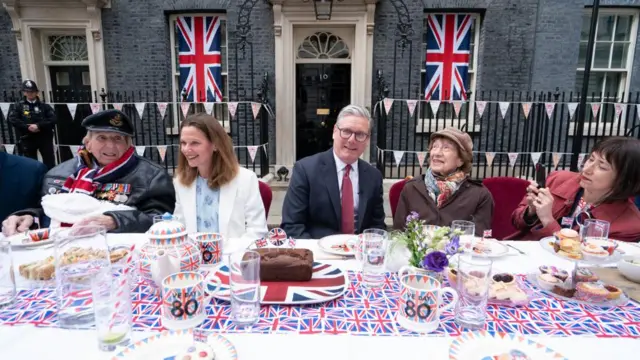 Prime Minister Sir Keir Starmer and his wife, Lady Victoria Starmer host a VE Day 80th Anniversary street party on Downing Stree