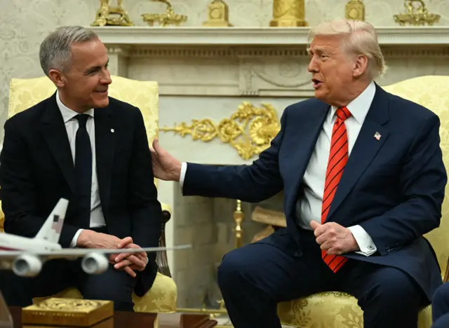 Canadian Prime Minister Mark Carney (left) and US President Donald Trump at the White House. Photo: 6 May 2025