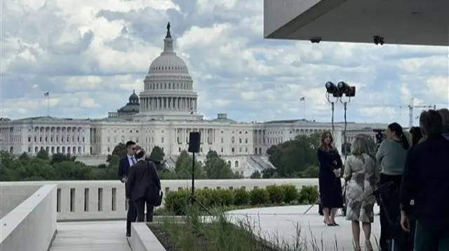 A view of the Capitol from the roof of the Canadian embassy