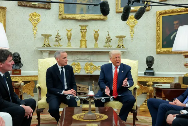 Canadian Prime Minister Mark Carney (left) and US President Donald Trump at the White House. Photo: 6 May 2025