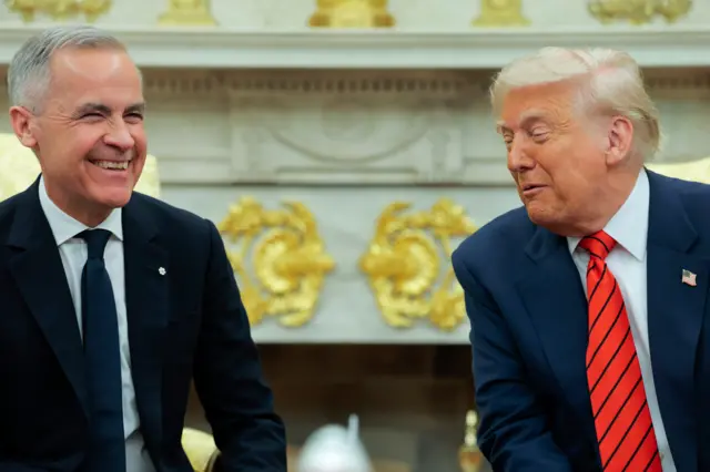 Canadian Prime Minister Mark Carney (left) and US President Donald Trump at the White House. Photo: 6 May 2025