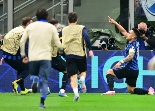 Inter Milan's Lautaro Martinez celebrates