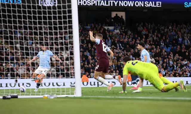Matheus Nunes of Manchester City scores