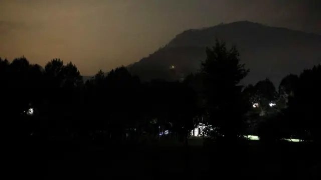 A view of Muzaffarabad - in Pakistan-administrated Kashmir - during a blackout