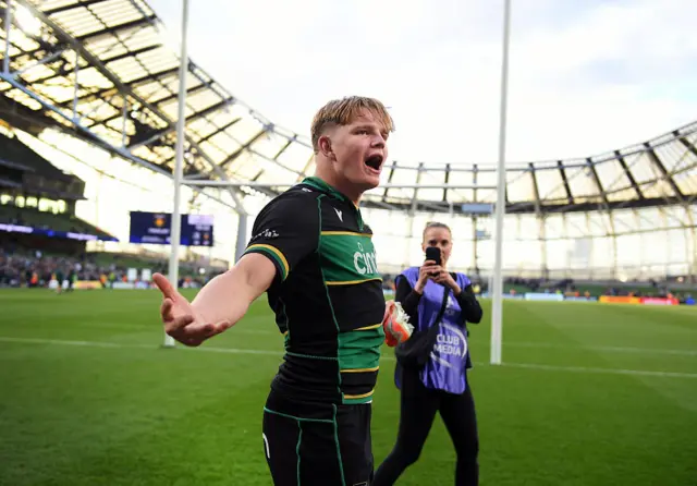 Henry Pollock celebrates