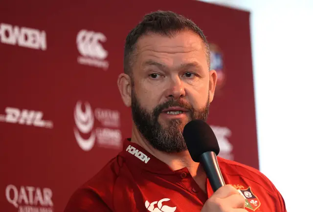 Andy Farrell with a mic