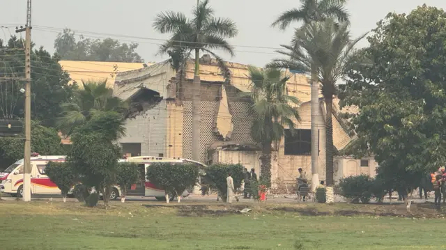 One of the buildings targeted by Indian air strikes