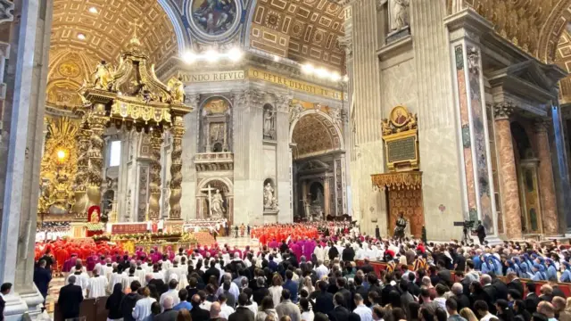 Cardinals and faithful attend a special Mass 'Pro eligendo papa' or for the election of the Pope, before the start of the conclave