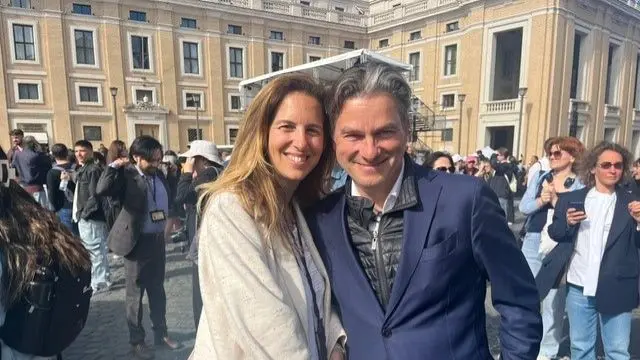 A woman and her husband in Vatican City