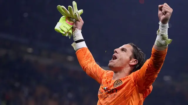 Yann Sommer celebrates