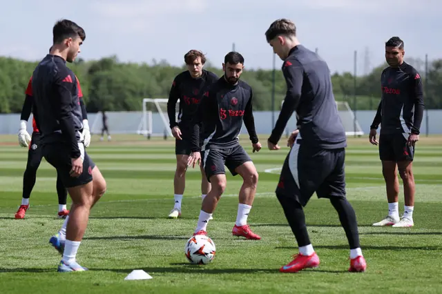 Bruno Fernandes in training