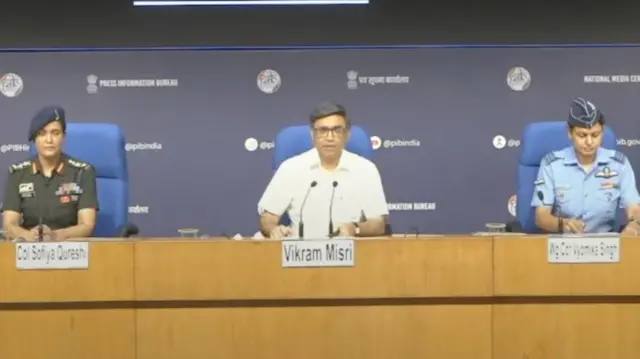 Indian officials at the briefing