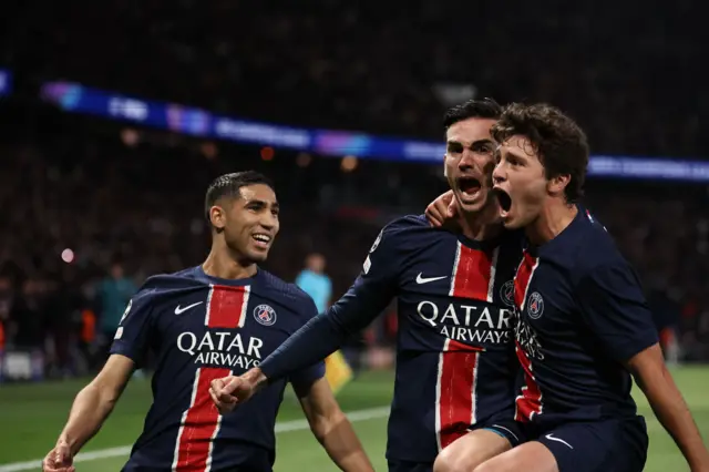 PSG celebrate a goal
