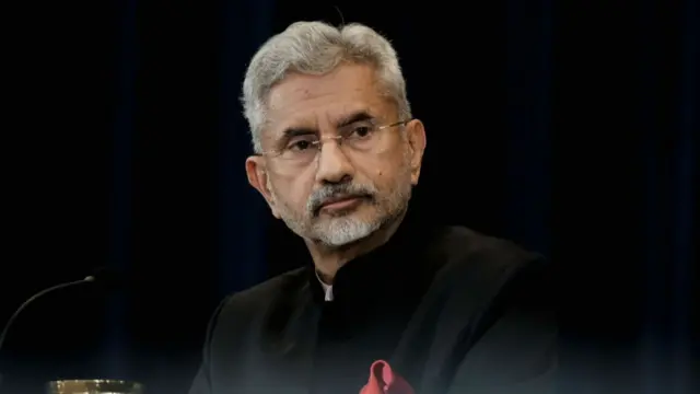 India's External Affairs Minster Subrahmanyam Jaishankar participates in a joint news conference during the fourth US-India 2+2 Ministerial Dialogue at the State Department in Washington, DC, on April 11, 2022. (Photo by MICHAEL MCCOY / POOL / AFP) (Photo by MICHAEL MCCOY/POOL/AFP via Getty Images)