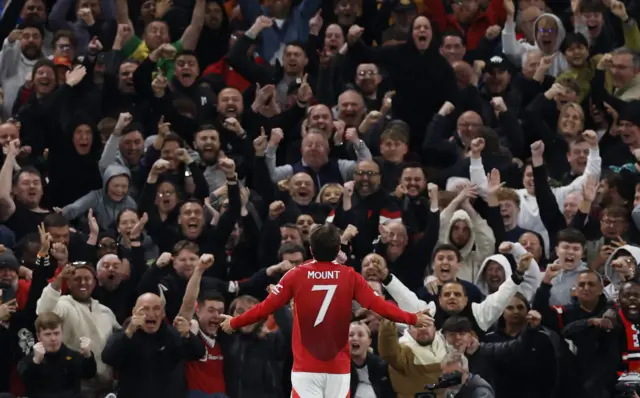 Manchester United's Mason Mount celebrates