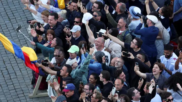 The crowd celebrates