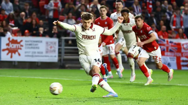 Harrison Burrows scores penalty