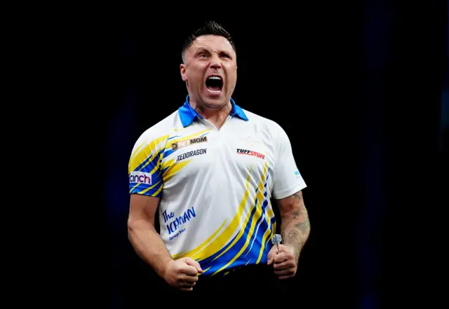 Gerwyn Price celebrates