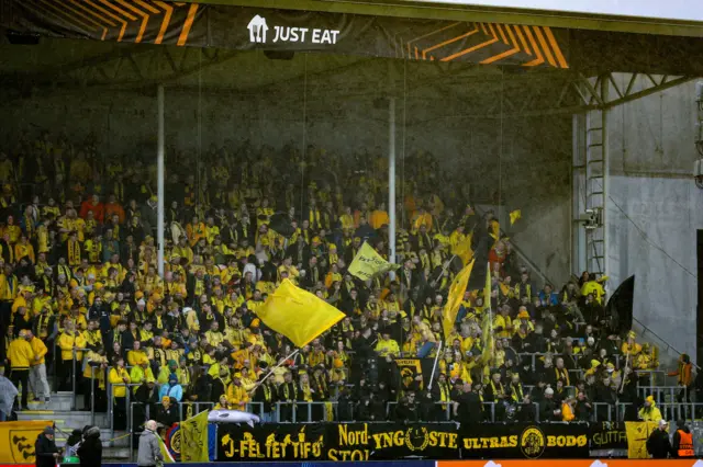 Bodo/Glimt fans in the stands.