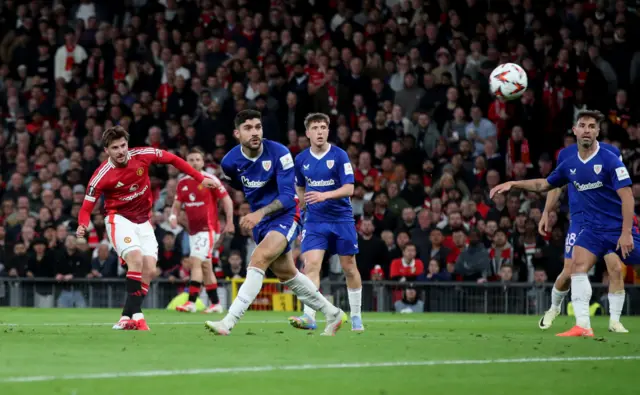 Manchester United's Mason Mount scores