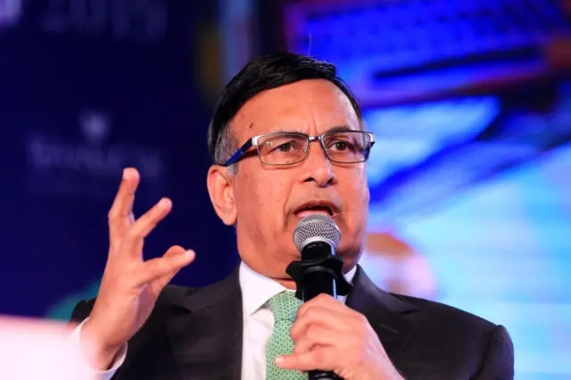 Pakistani Journalist Husain Haqqani speaks during the session at the Jaipur Literature Festival 2019, at Diggi Palace in Jaipur,Rajasthan,India on Friday , Jan 25,2019. (Photo by Vishal Bhatnagar/NurPhoto via Getty Images)