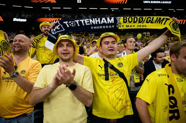 Bodo/Glimt fan during the UEFA Europa League 2024/25 Semi Final First Leg match between Tottenham Hotspur and FK Bodo/Glimt