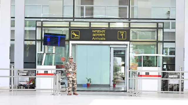 Deserted view of Chandigarh international airport after Airstrike on Pakistan on May 7,2025 in Chandigarh, India.