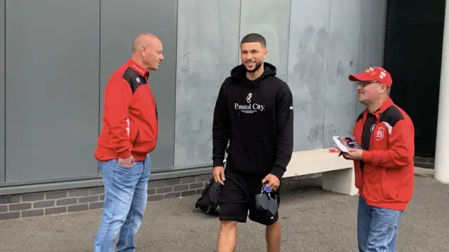 Nahki Wells arriving at Ashton Gate