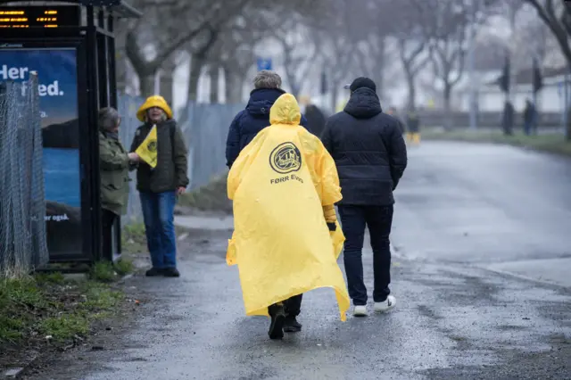 Bodo/Glimt fans march to the ground before the UEFA Europa League semi-final second Leg match at the Aspmyra Stadium in Bodo, Norway.