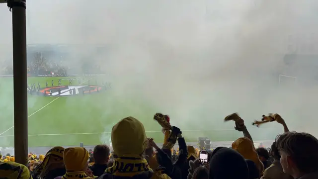 Smoke at Bodo/Glimt stadium
