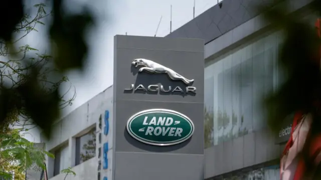 A sign for Jaguar Land Rover in the UK.