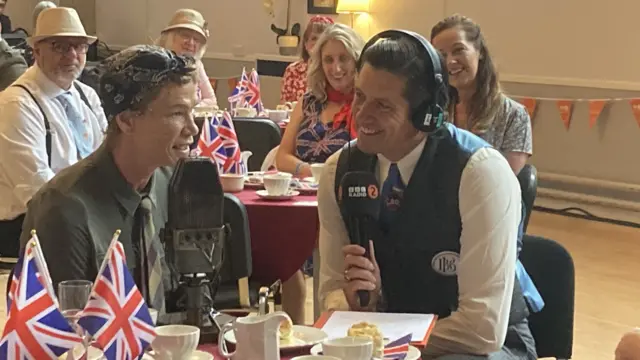 Vernon Kay interviewing Linda Green in Beverley.
