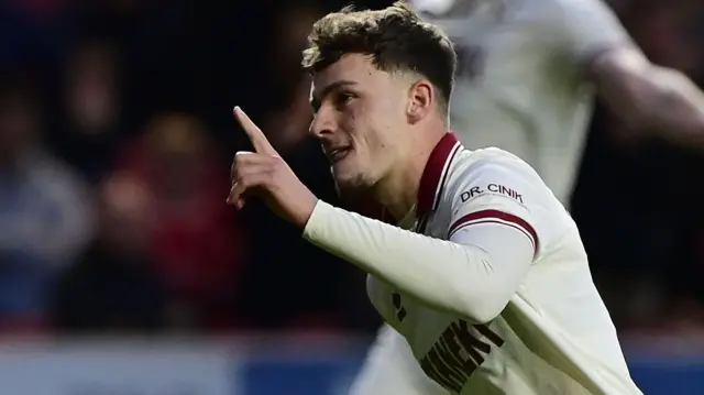 Harrison Burrows celebrates