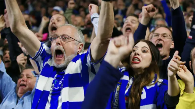 Sheffield Wednesday fans celebrating