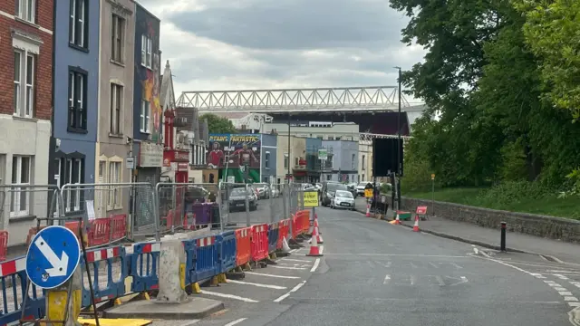 Ashton Gate Stadium pictured from a road outside