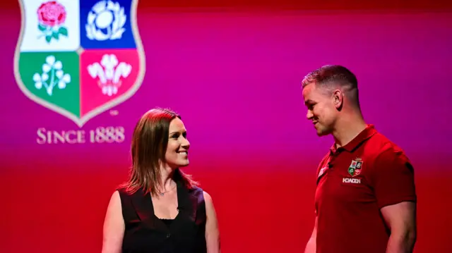 Johnny Sexton and Lee McKenzie
