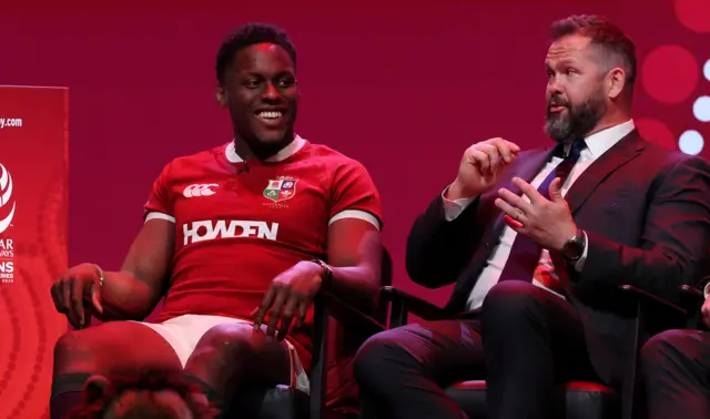 Maro Itoje and Andy Farrell