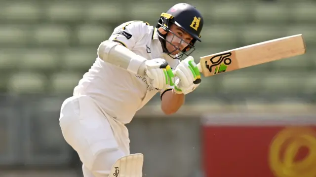 Tom Latham batting for Warwickshire